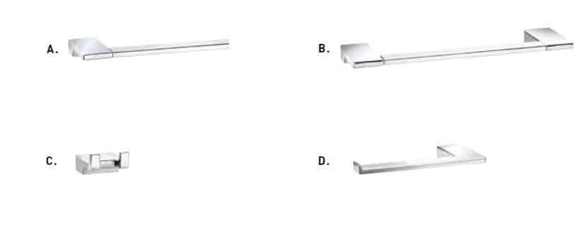 Taymor Wave Towel Bar Polished Chrome