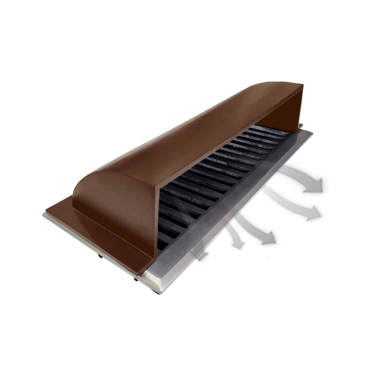 Metal Floor Vent Air Deflector 4″x10″- cast Aluminum HVAC Diverter fits on 2″x 10″, 3″x 10″, 4″x10″ and 6″x 10″ Vents. Heavy - duty Vent Cover for Vents Under Furniture, Beds, Sofas, or Curtains - Dome Design Brown