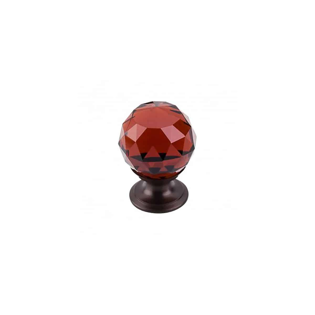 Wine Crystal Knob 1-1/8 Inch