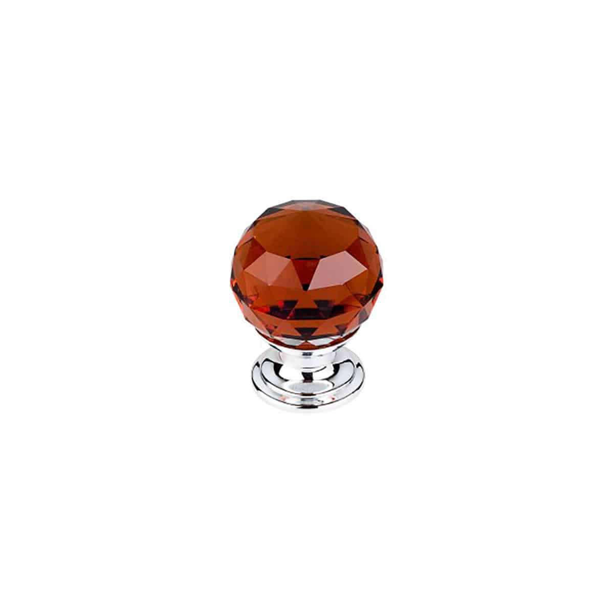 Wine Crystal Knob 1-1/8 Inch