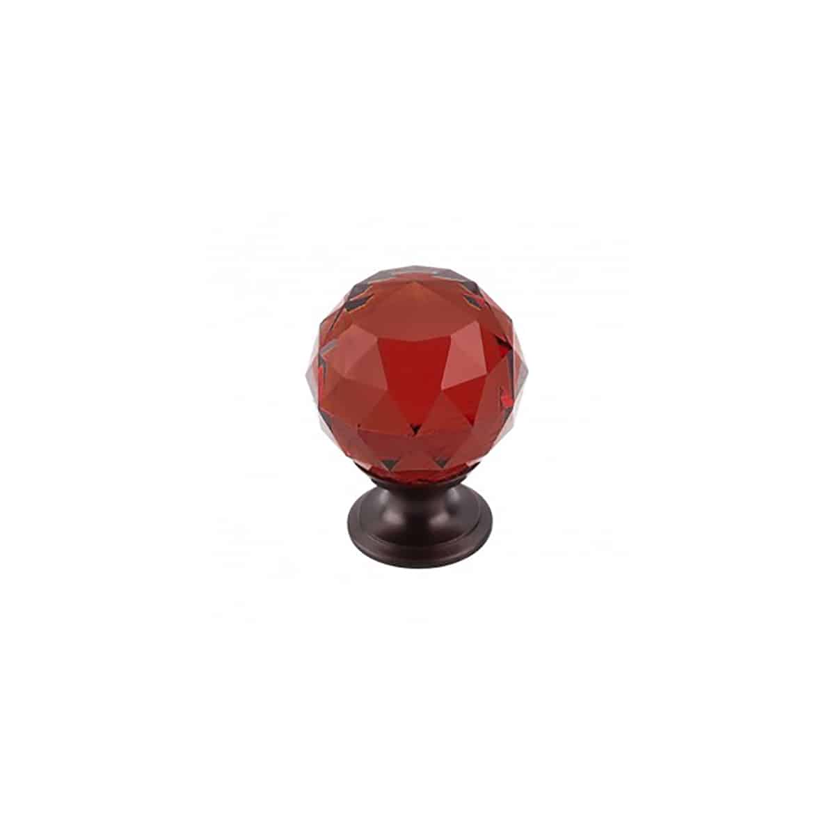 Wine Crystal Knob 1-3/8 Inch