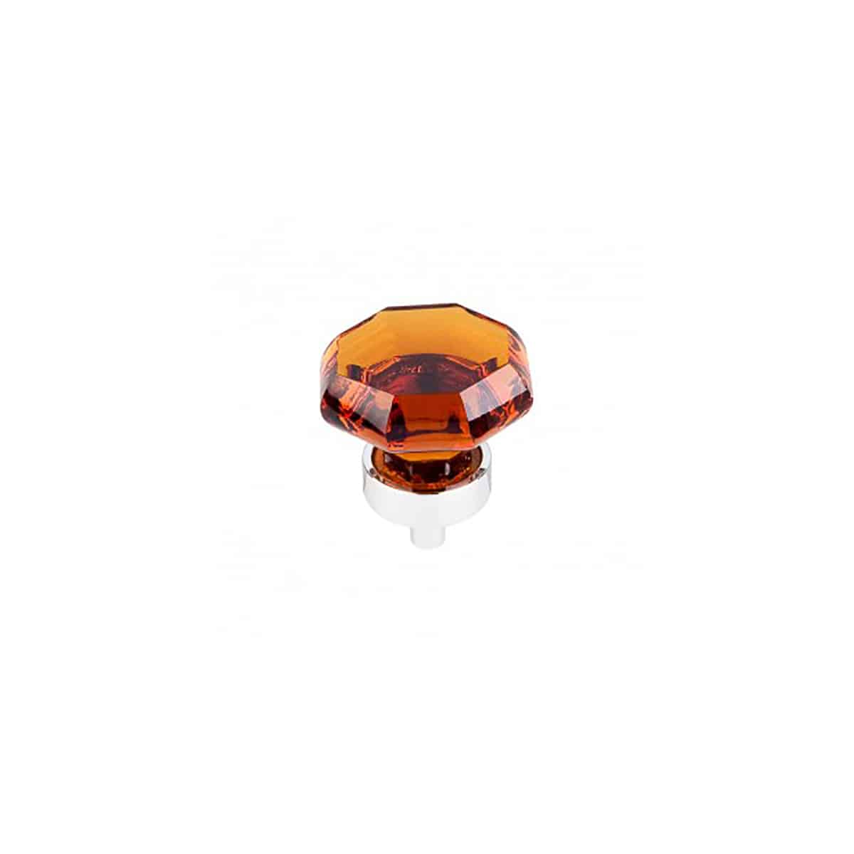 Wine Octagon Crystal Knob 1-3/8 Inch