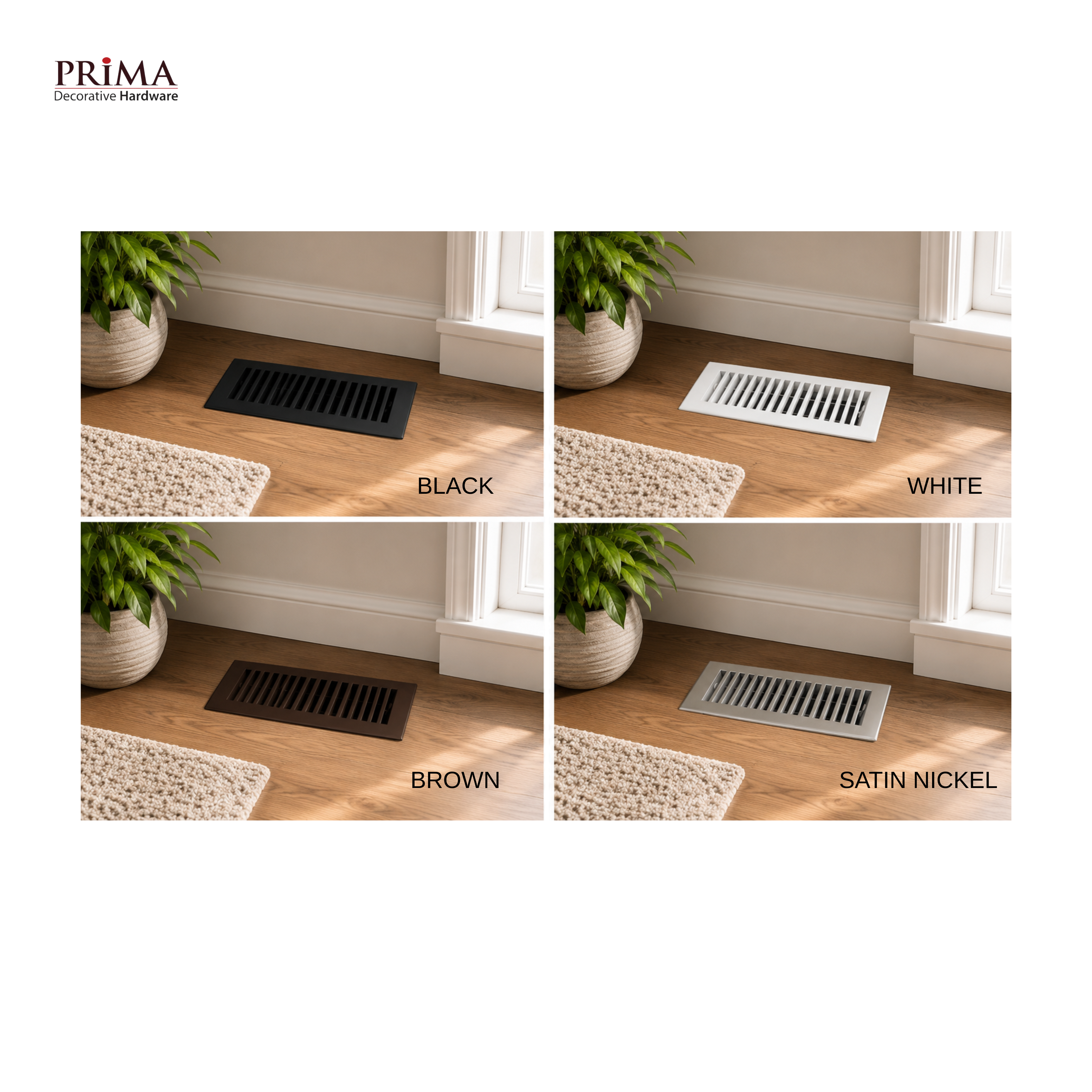 3" x 10" Cast Aluminum Floor Register with Damper, Modern Decorative Vent Cover VR102
