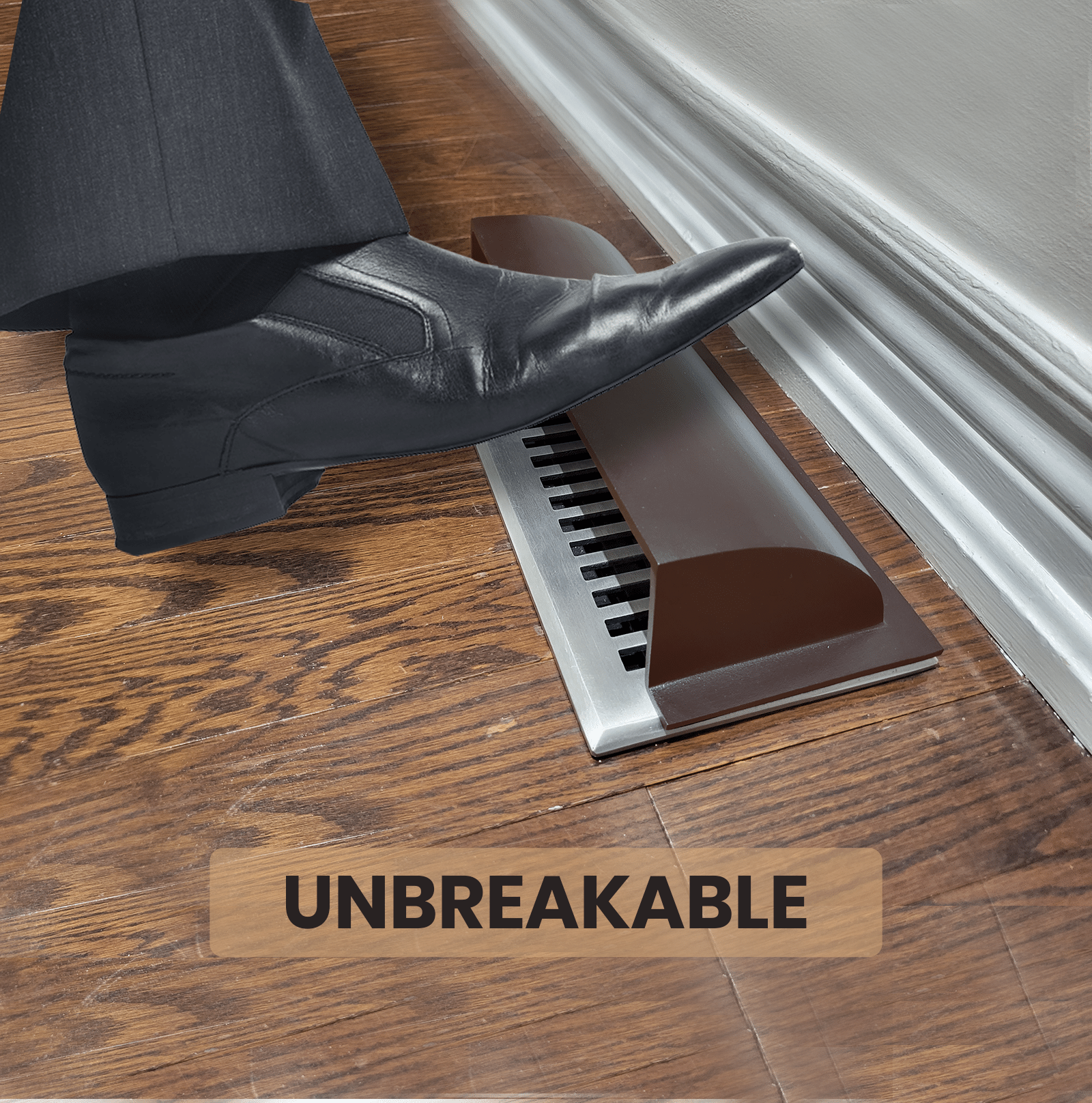 Metal Floor Vent Air Deflector 4"x12"- cast Aluminum HVAC Diverter fits on 4"x12" and 6"x12" Vents. Heavy - duty Vent Cover for Vents Under Furniture, Beds, Sofas, or Curtains - Dome Design Matte Gold