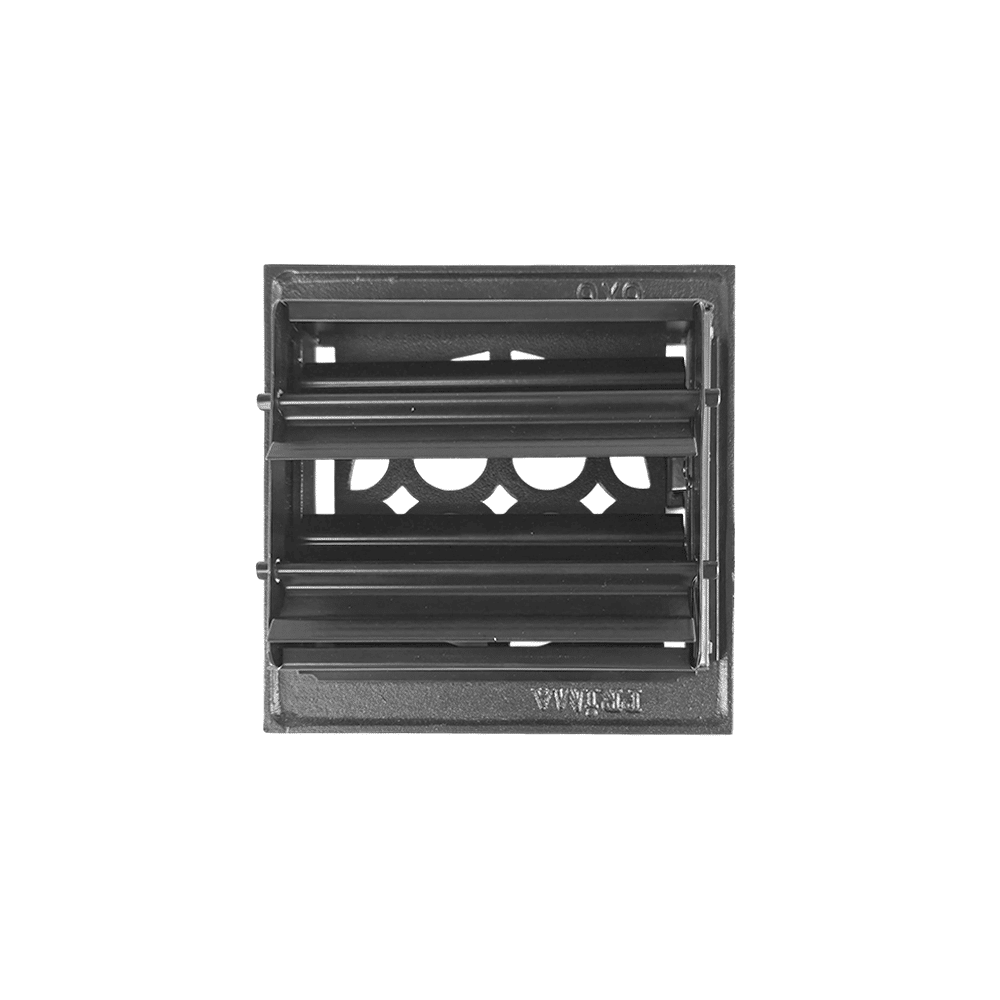 Air Vent Cover Round Vent Cover 4" | Cast Aluminum | Top square Faceplate 6"x6" with Damper at back for air control (Design VR100)