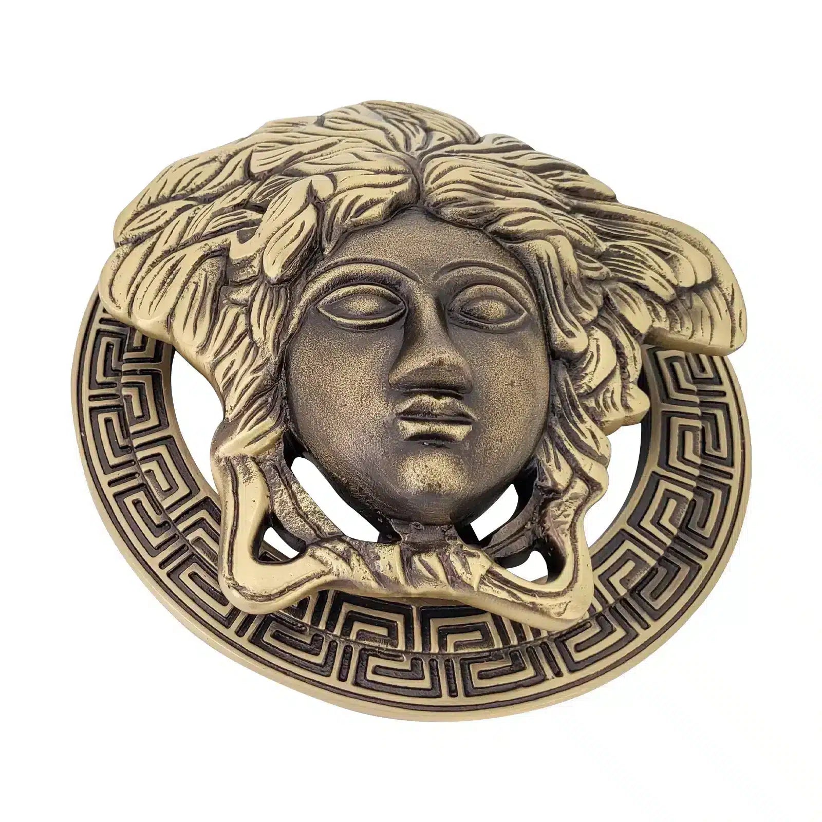 antique brass medusa door knocker 2