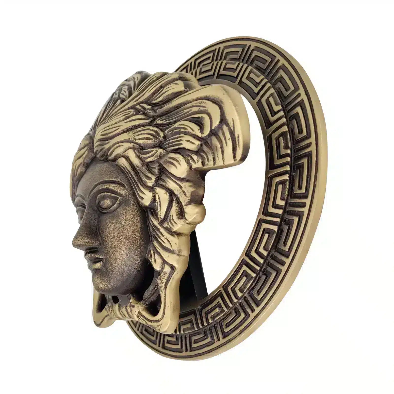 antique brass medusa door knocker 3