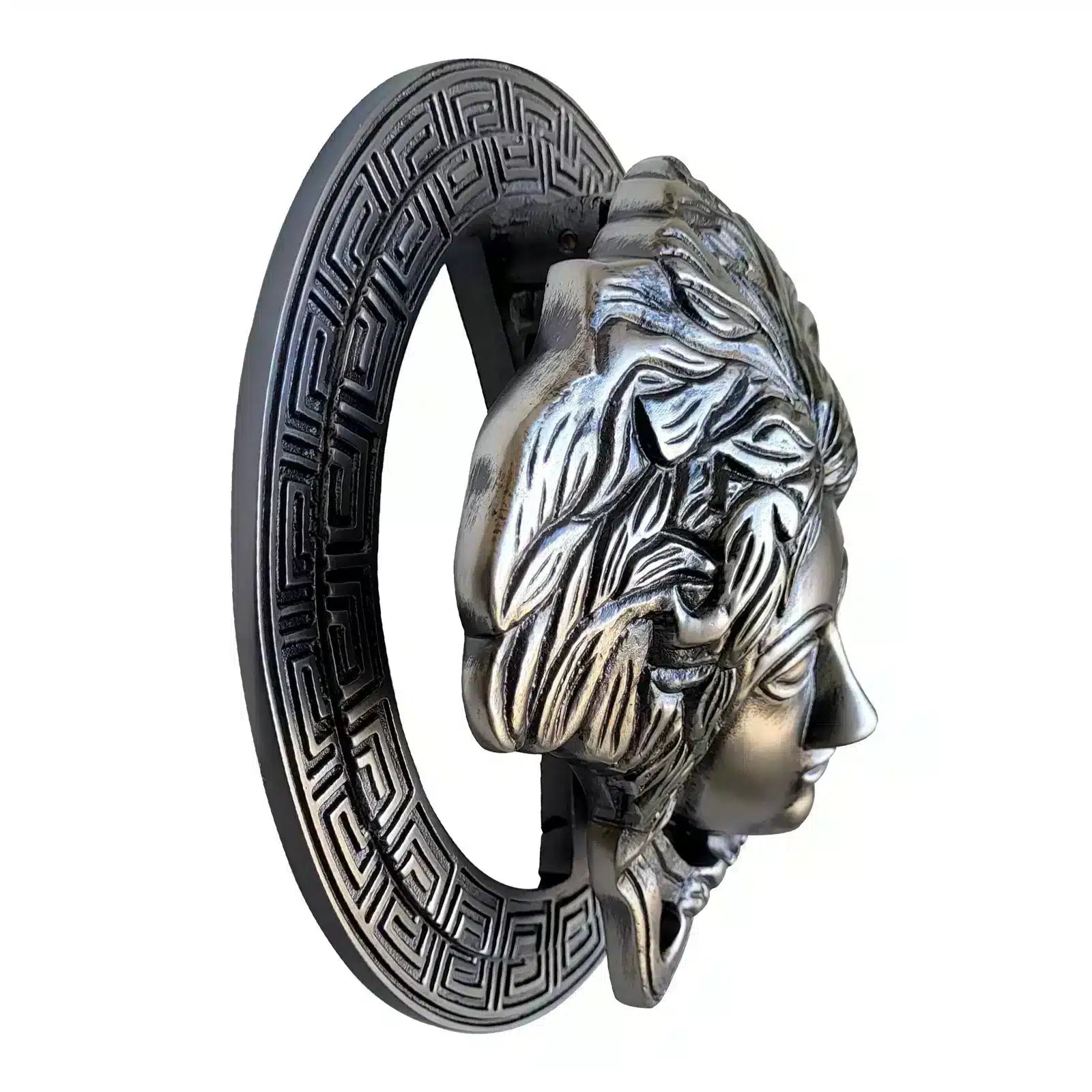 antique pewter medusa door knocker 6