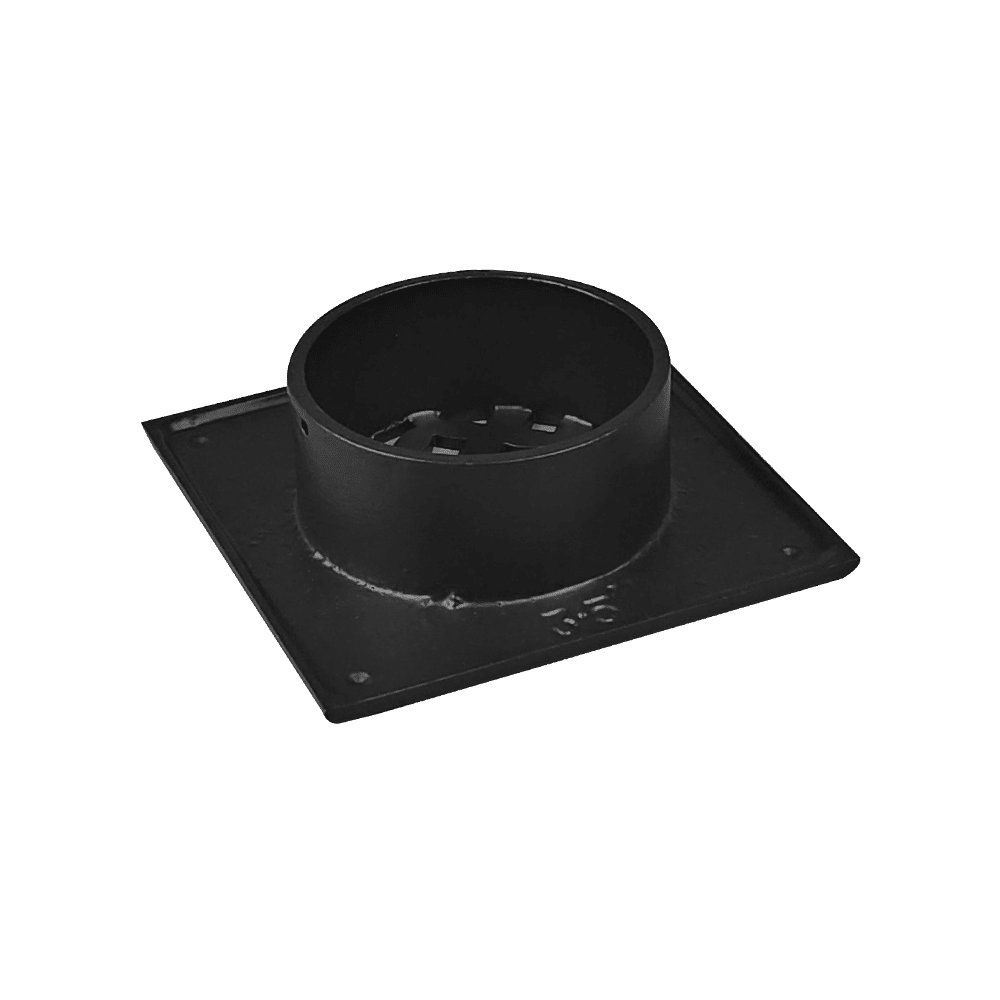 Grille d'aération ronde 4,5" | Aluminium moulé | Plaque supérieure carrée 6"x6" (Design VR100)