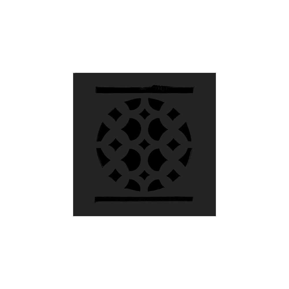 Air Vent Cover Round Vent Cover 4" | Cast Aluminum | Top square Faceplate 6"x6" with Damper at back for air control (Design VR100)