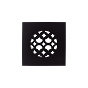 Air Vent Cover Round Grill 4" | Cast Aluminum | Top square Faceplate 6"x6" (Design VR100) without lip at back