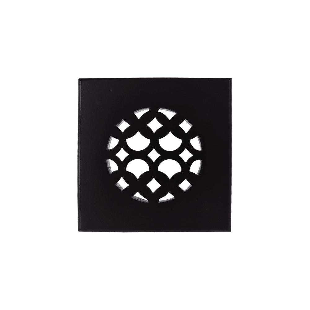 Grille d'aération ronde 4,5" | Aluminium moulé | Plaque supérieure carrée 6"x6" (Design VR100)