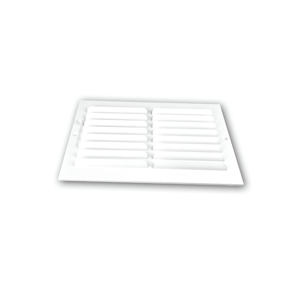 Ceiling and Sidewall Grille White 14"x8" - Steel 1CB Curved Blade one Way Register