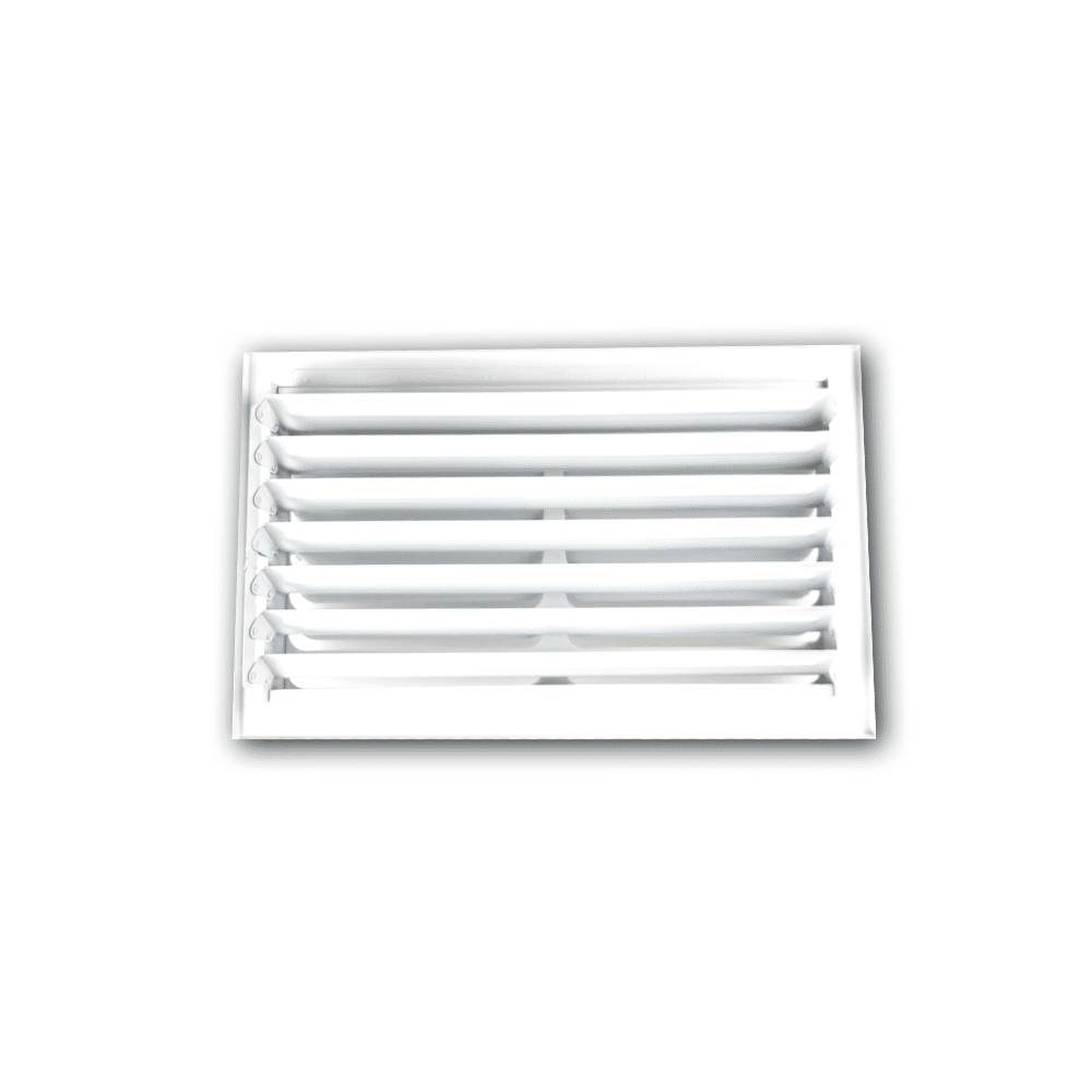 Ceiling and Sidewall Grille White 14"x8" - Steel 1CB Curved Blade one Way Register