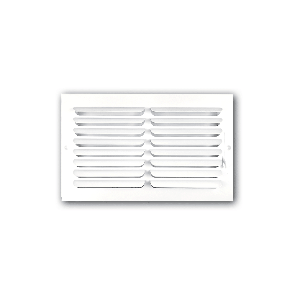 Ceiling and Sidewall Grille White 14"x8" - Steel 1CB Curved Blade one Way Register