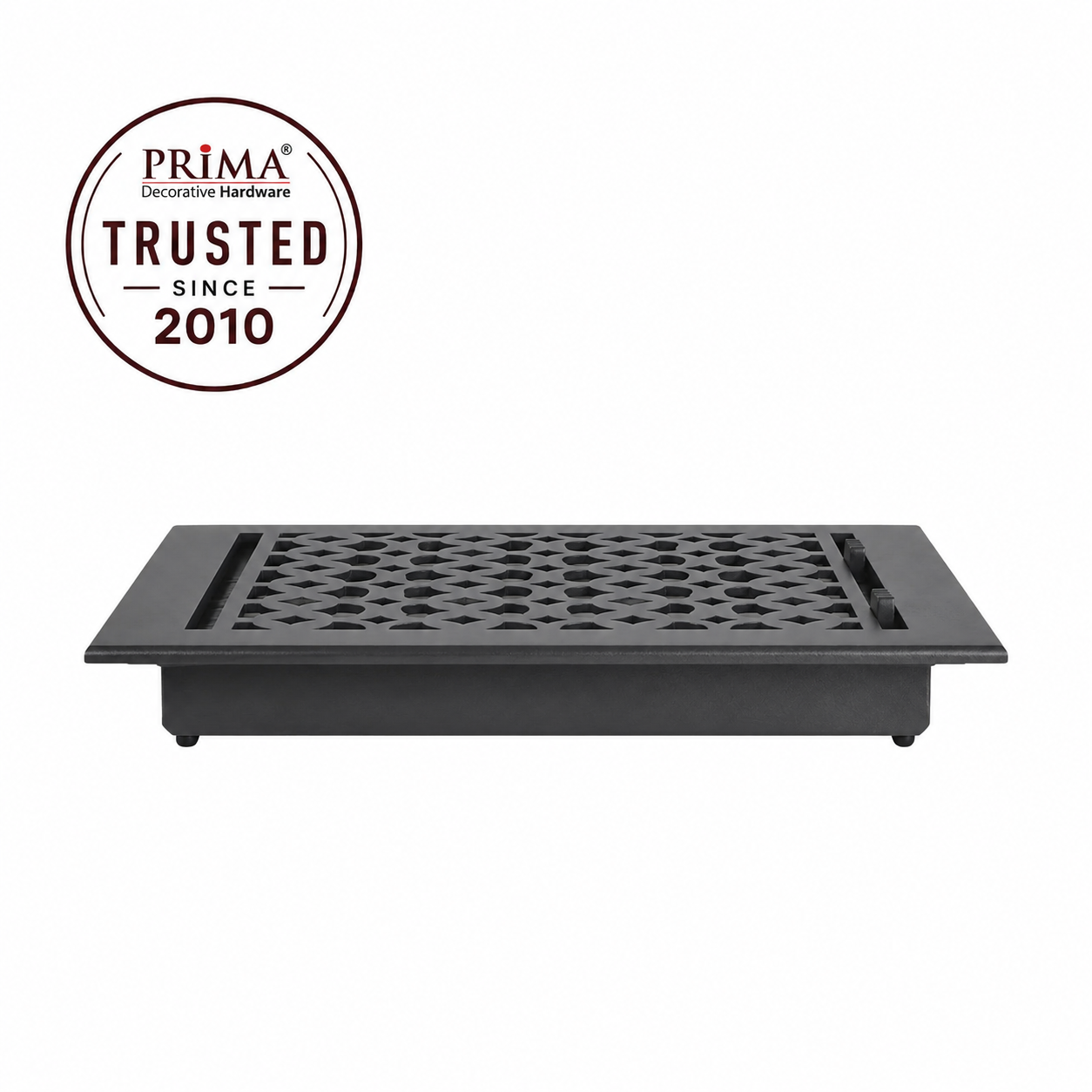 9" x 9" Floor Register Cast Aluminum with Damper, Tudor Mushroom Design Vent Cover VR100