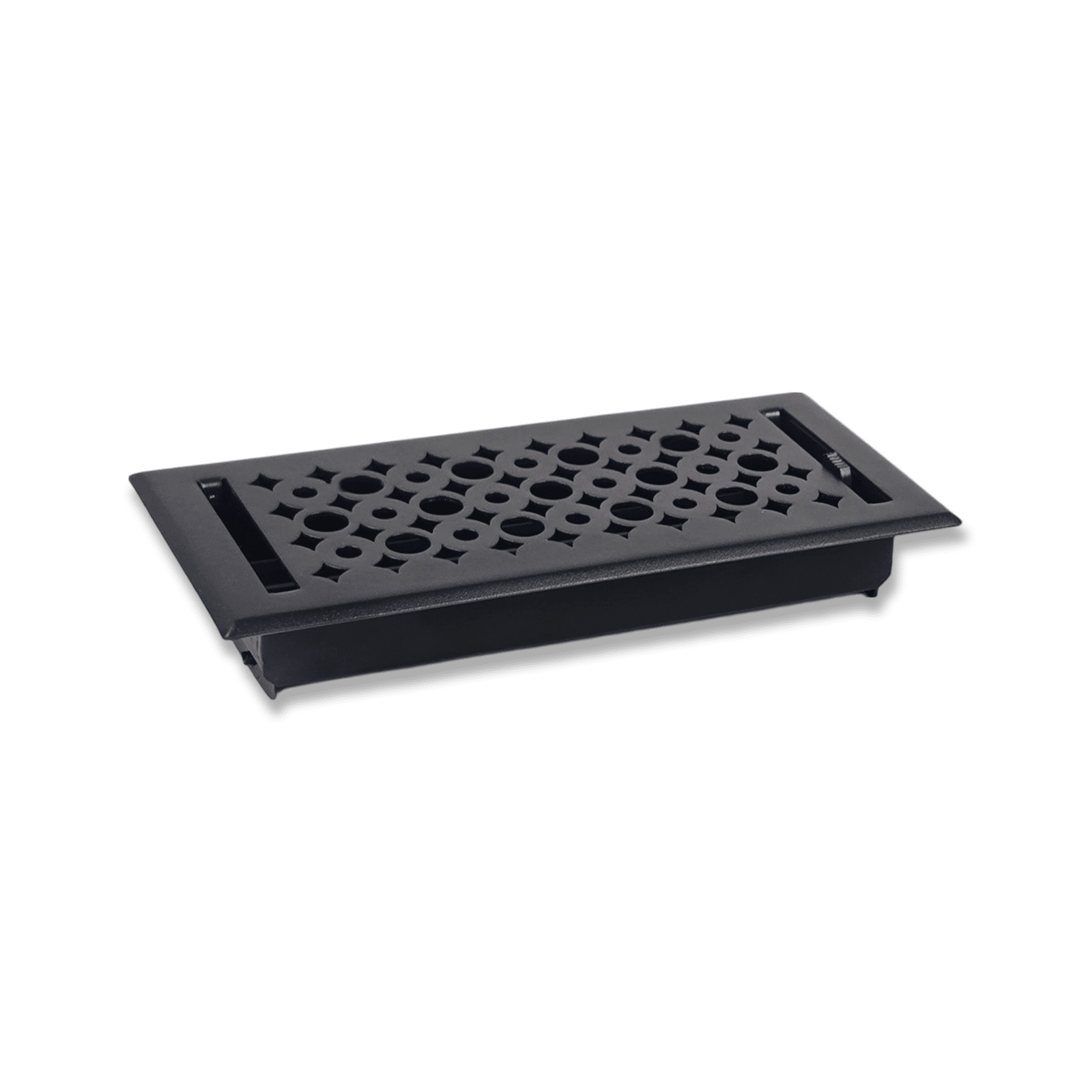 Grille de ventilation de sol en acier massif durable 4" x 10" – Motif décoratif en étoile | Finition noir mat | Grille de ventilation CVC durable pour sol, mur ou plafond | Modèle VR106