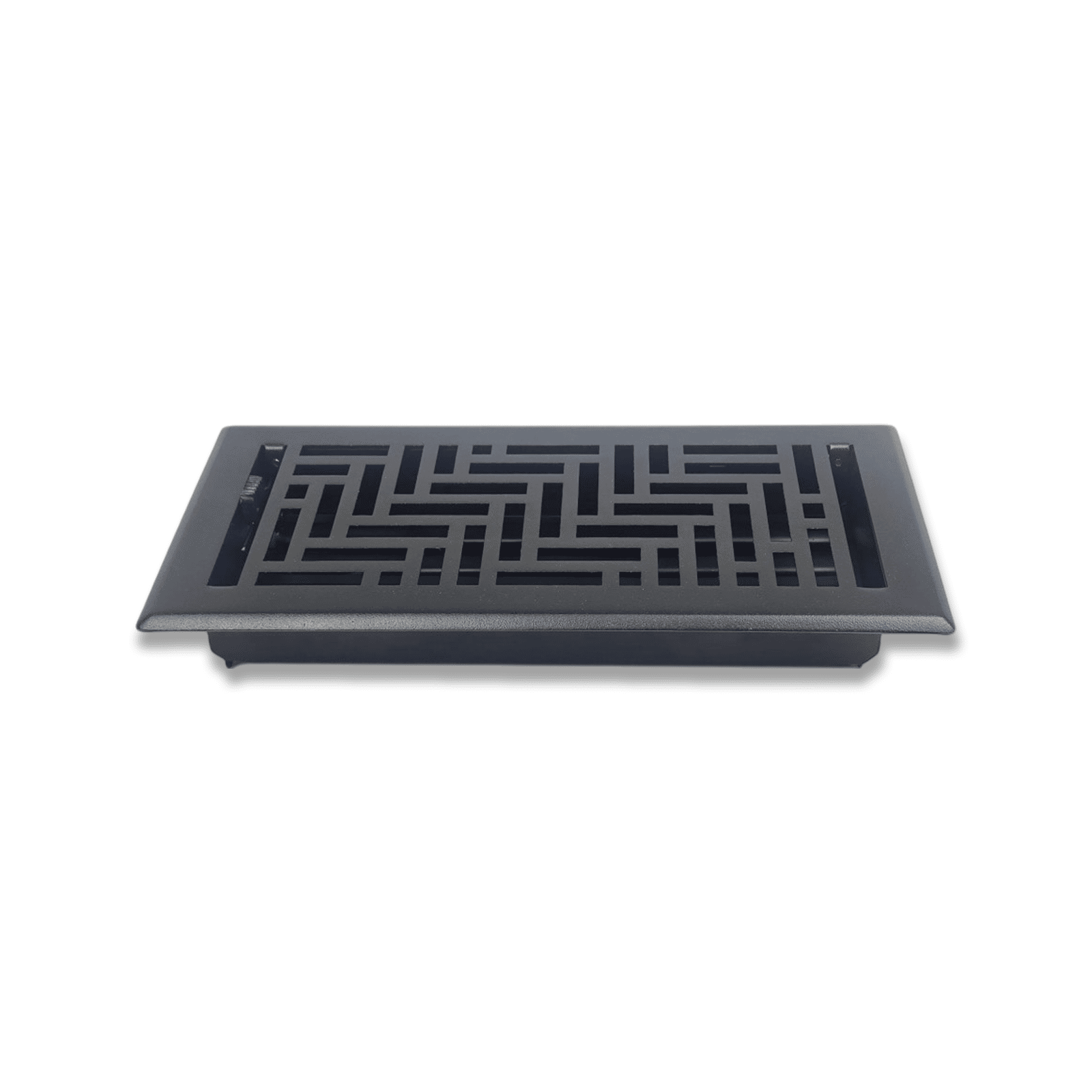 Grille de ventilation de sol en acier massif durable 4" x 10" - Design labyrinthe moderne et décoratif | Finition noir mat | Grille de ventilation CVC durable pour sol, mur ou plafond | Modèle VR105