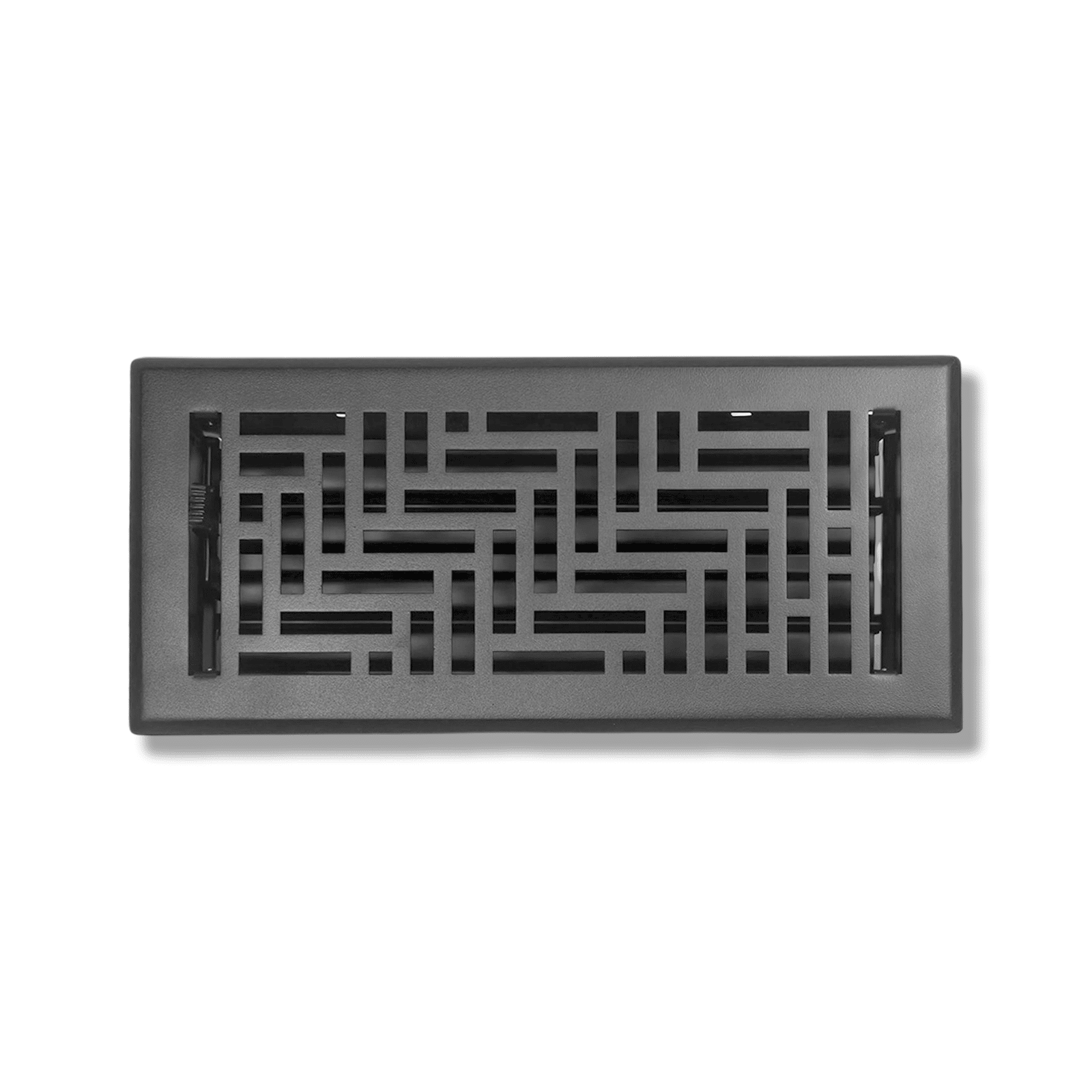 Grille de ventilation de sol en acier massif durable 4" x 10" - Design labyrinthe moderne et décoratif | Finition noir mat | Grille de ventilation CVC durable pour sol, mur ou plafond | Modèle VR105