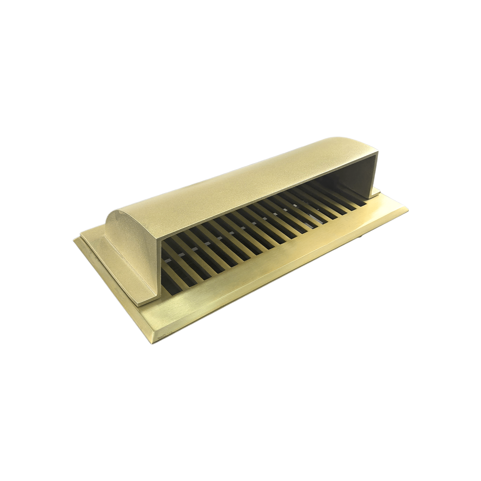 Metal Floor Vent Air Deflector 4"x14"- cast Aluminum HVAC Diverter fits on 4"x14" and 6"x14" Vents. Heavy - duty Vent Cover for Vents Under Furniture, Beds, Sofas, or Curtains - Dome Design Matte Gold
