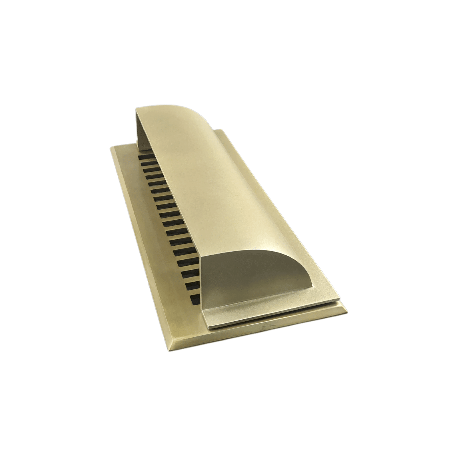 Metal Floor Vent Air Deflector 4"x12"- cast Aluminum HVAC Diverter fits on 4"x12" and 6"x12" Vents. Heavy - duty Vent Cover for Vents Under Furniture, Beds, Sofas, or Curtains - Dome Design Matte Gold
