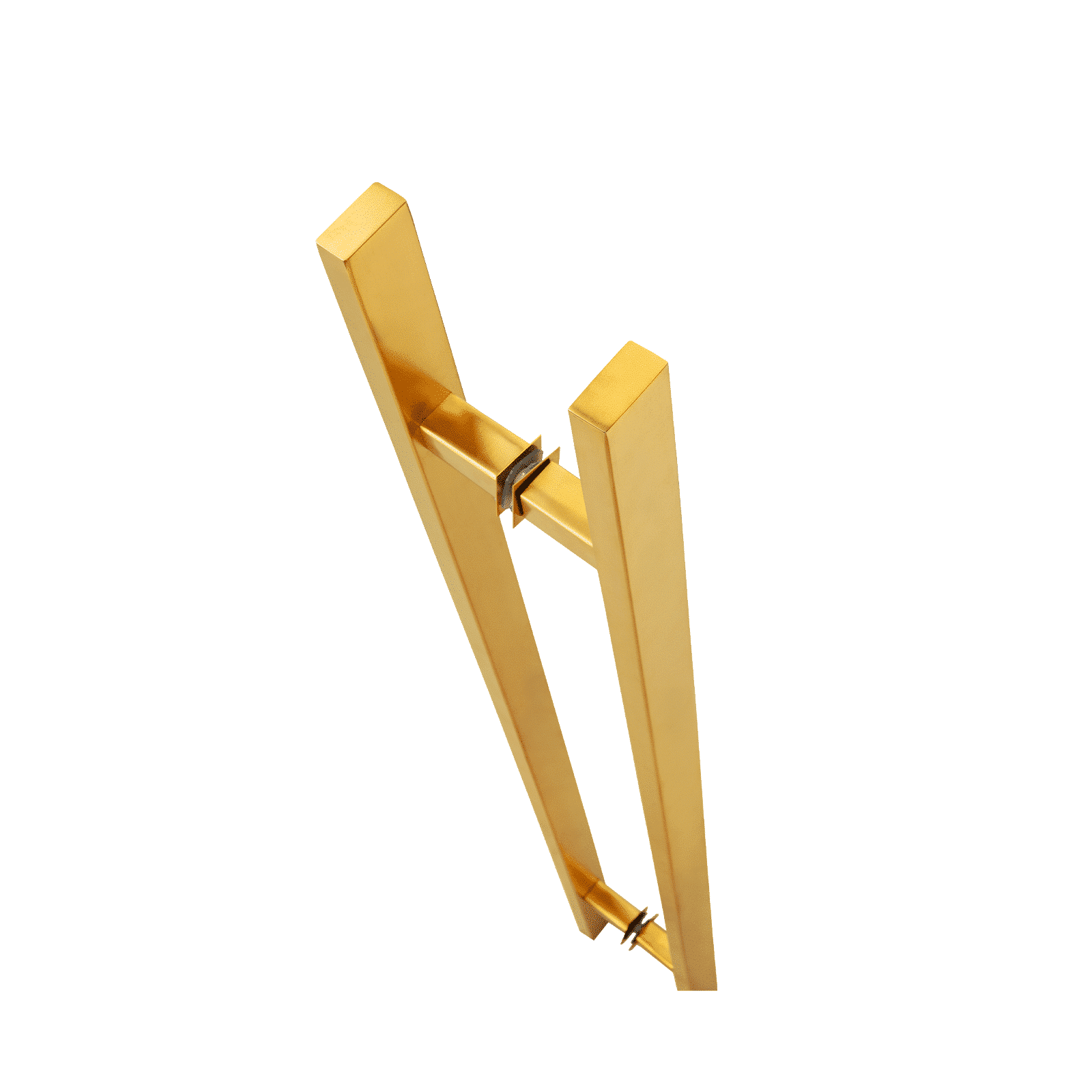 Poignée de porte d'entrée dos à dos de 61 cm (24 po) – Modèle rectangulaire « H », style échelle moderne | Acier inoxydable 304 de qualité supérieure | Finition PVD or