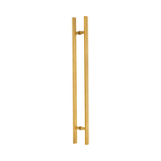 48" Back-to-Back Entry Door Pull / Push Handle - Rectangle ‘H’ Type, Ladder Style Modern Design | Premium 304 Stainless Steel | PVD Gold Finish