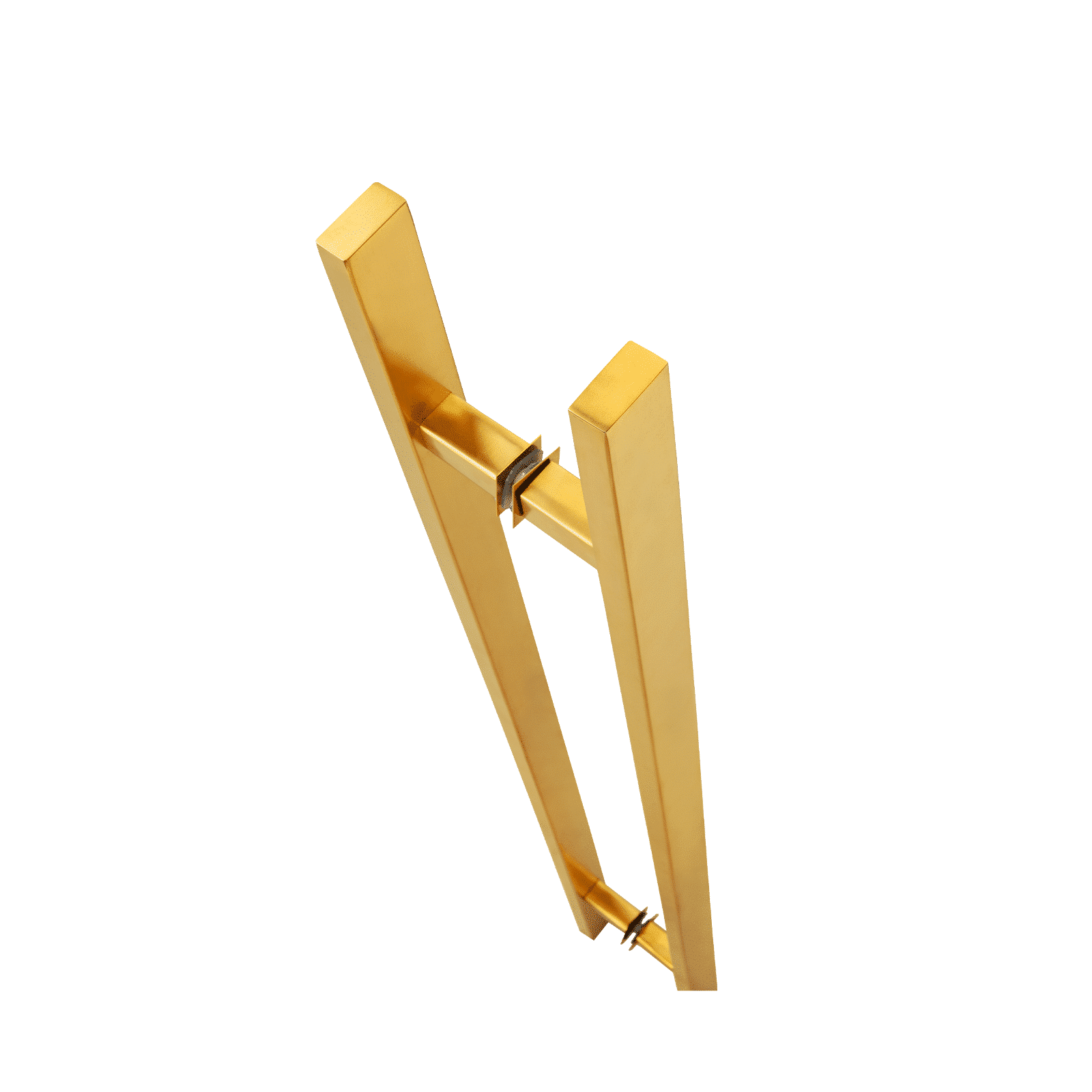 48" Back-to-Back Entry Door Pull / Push Handle - Rectangle ‘H’ Type, Ladder Style Modern Design | Premium 304 Stainless Steel | PVD Gold Finish