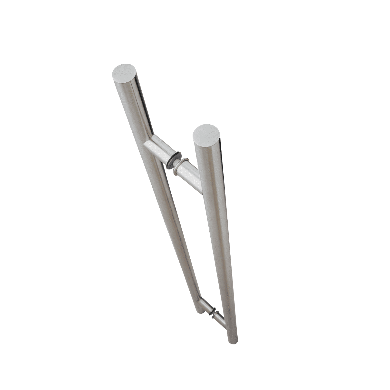 18" Back-to-Back Entry Door Pull / Push Handle - Round ‘H’ Type, Ladder Style Modern Design | Premium 304 Stainless Steel | Satin Brushed Finish