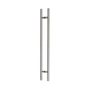 Poignée de porte d'entrée dos à dos de 61 cm (24 po) – Modèle rond en « H », style échelle moderne | Acier inoxydable 304 de qualité supérieure | Finition brossée satinée