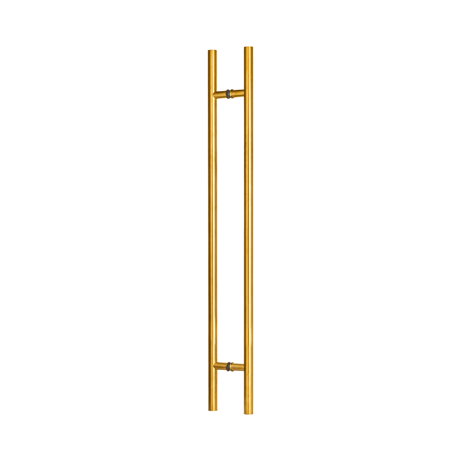 60" Back-to-Back Entry Door Pull / Push Handle - Round ‘H’ Type, Ladder Style Modern Design | Premium 304 Stainless Steel | PVD Gold Finish