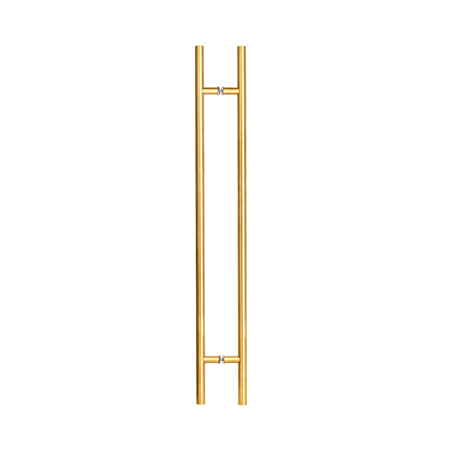 60" Back-to-Back Entry Door Pull / Push Handle - Round ‘H’ Type, Ladder Style Modern Design | Premium 304 Stainless Steel | PVD Gold Finish