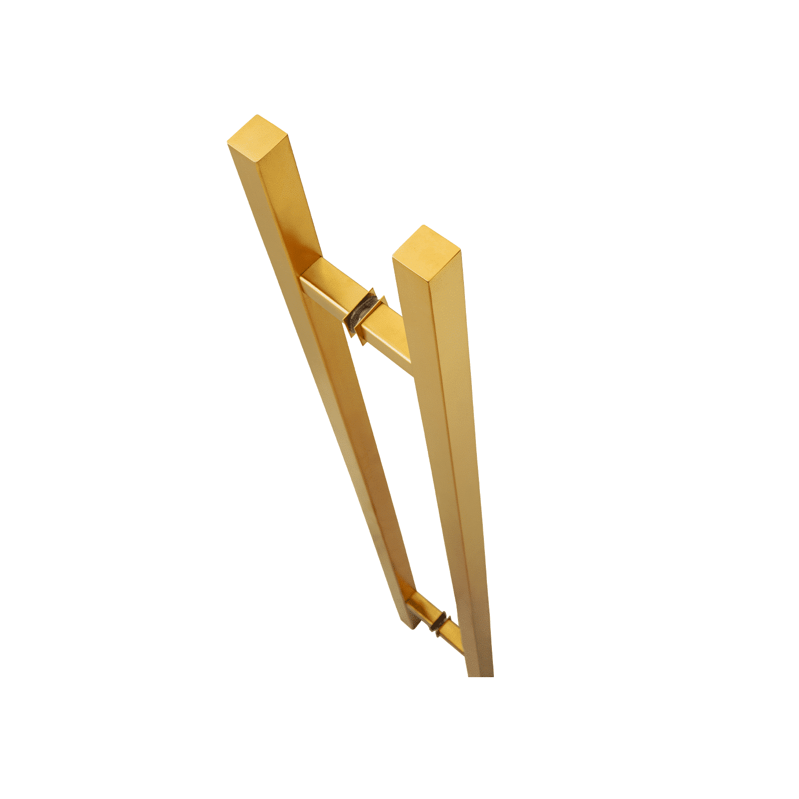Poignée de porte d'entrée dos à dos de 45,7 cm (18 po) – Forme carrée « H », style échelle moderne | Acier inoxydable 304 de qualité supérieure | Finition PVD or