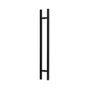 Poignée de porte d'entrée dos à dos de 61 cm (24 po) – Forme carrée en H, style échelle moderne | Acier inoxydable 304 de qualité supérieure | Finition noir mat