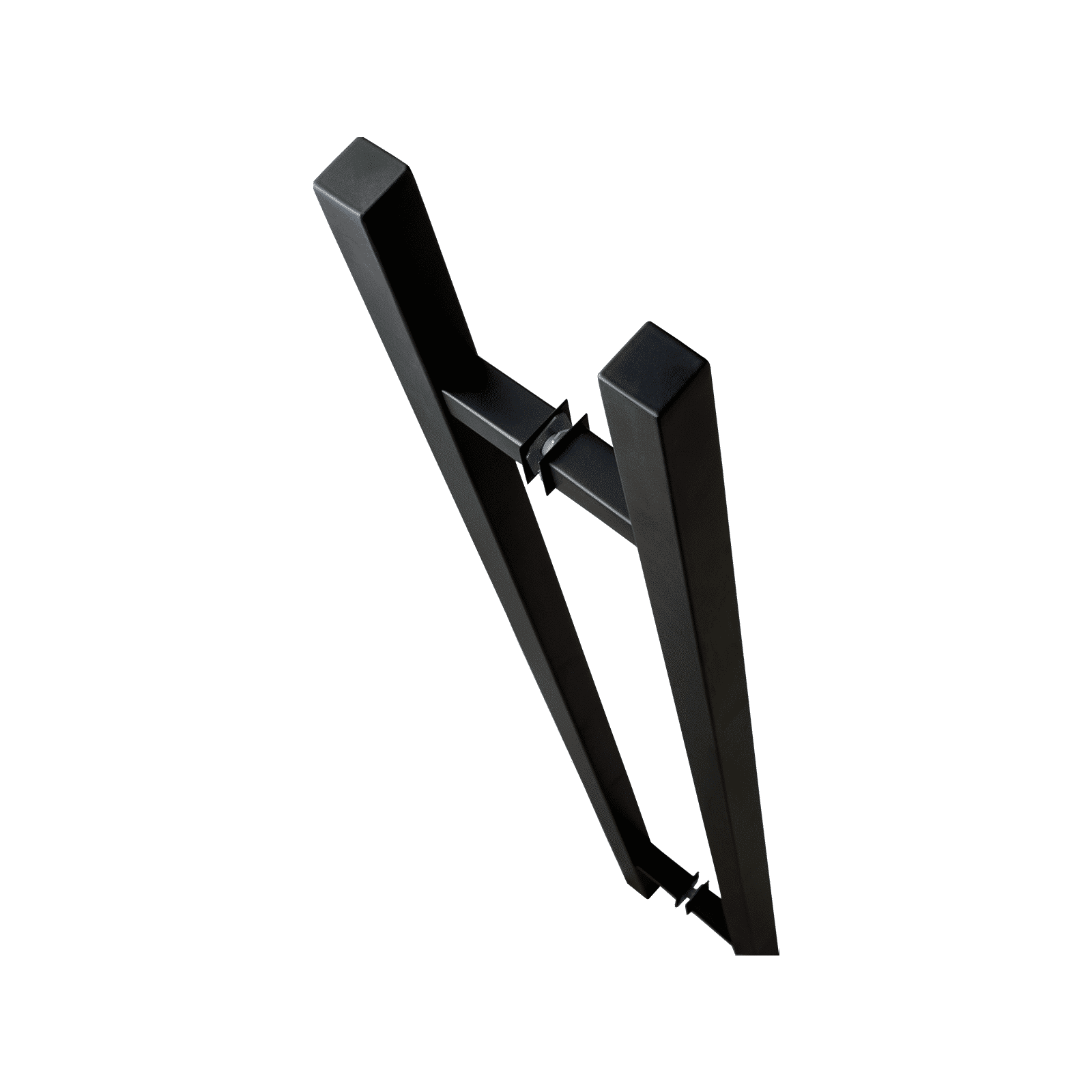 Poignée de porte d'entrée dos à dos de 61 cm (24 po) – Forme carrée en H, style échelle moderne | Acier inoxydable 304 de qualité supérieure | Finition noir mat