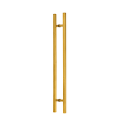 Poignée de porte d'entrée dos à dos de 61 cm (24 po) – Forme carrée en H, style échelle moderne | Acier inoxydable 304 de qualité supérieure | Finition PVD or