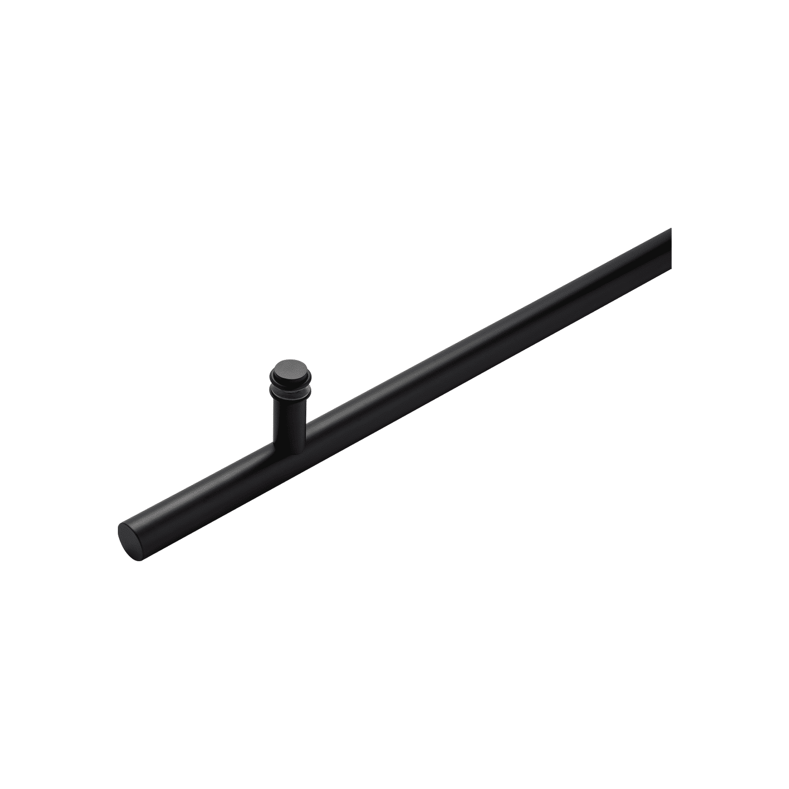 Poignée de porte d'entrée ronde simple face de 24 po – Acier inoxydable 304 de qualité supérieure | Finition noir mat