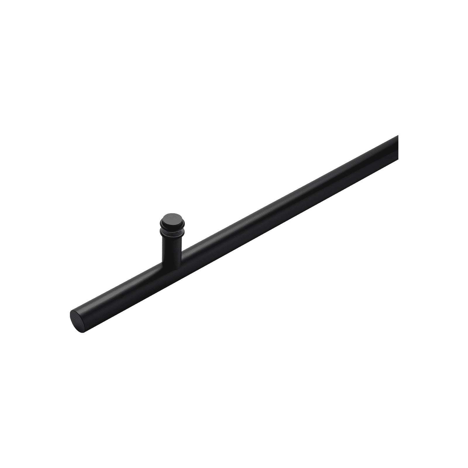 Poignée de porte d'entrée ronde simple face de 72 po – Acier inoxydable 304 de qualité supérieure | Finition noir mat