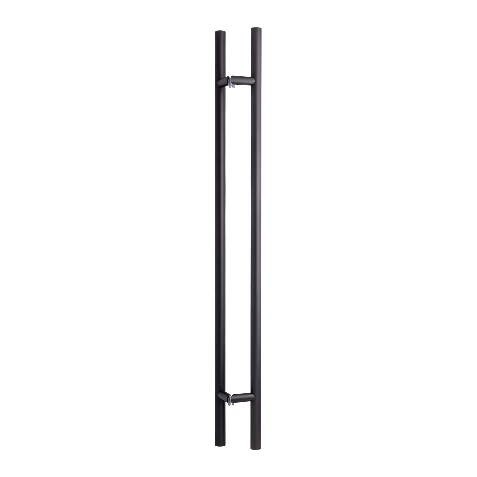 Door Pull Handle Round Offset ‘H’ Type - 48"  Black