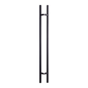 Door Pull Handle Round Offset ‘H’ Type - 48"  Black