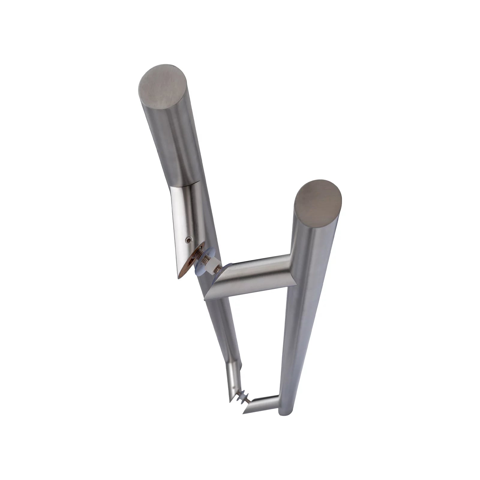 Poignée de porte ronde décalée type « H » - 36 po, satinée 