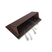 Metal Floor Vent Air Deflector 4″x10″ – Heavy-Duty Cast Aluminum HVAC Diverter Cover – Fits multiple standard 2″x10″, 3″x10″, 4″x10″, 6″x10″ Vent openings – Modern Design – Ideal for Use Under Furniture or Curtains, Brown Finish.