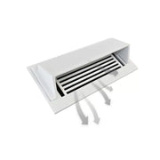 Metal Floor Vent Air Deflector 4″x10″ – Heavy-Duty Cast Aluminum HVAC Diverter Cover – Fits multiple standard 2″x10″, 3″x10″, 4″x10″, 6″x10″ Vent openings – Modern Design – Ideal for Use Under Furniture or Curtains, White Finish.