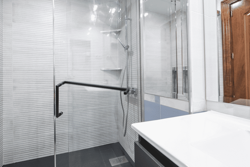 Poignée de porte de douche en verre et porte-serviettes, carré en acier inoxydable, 24 po