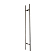Poignée de porte ronde moletée type « H » - 48 po, satinée