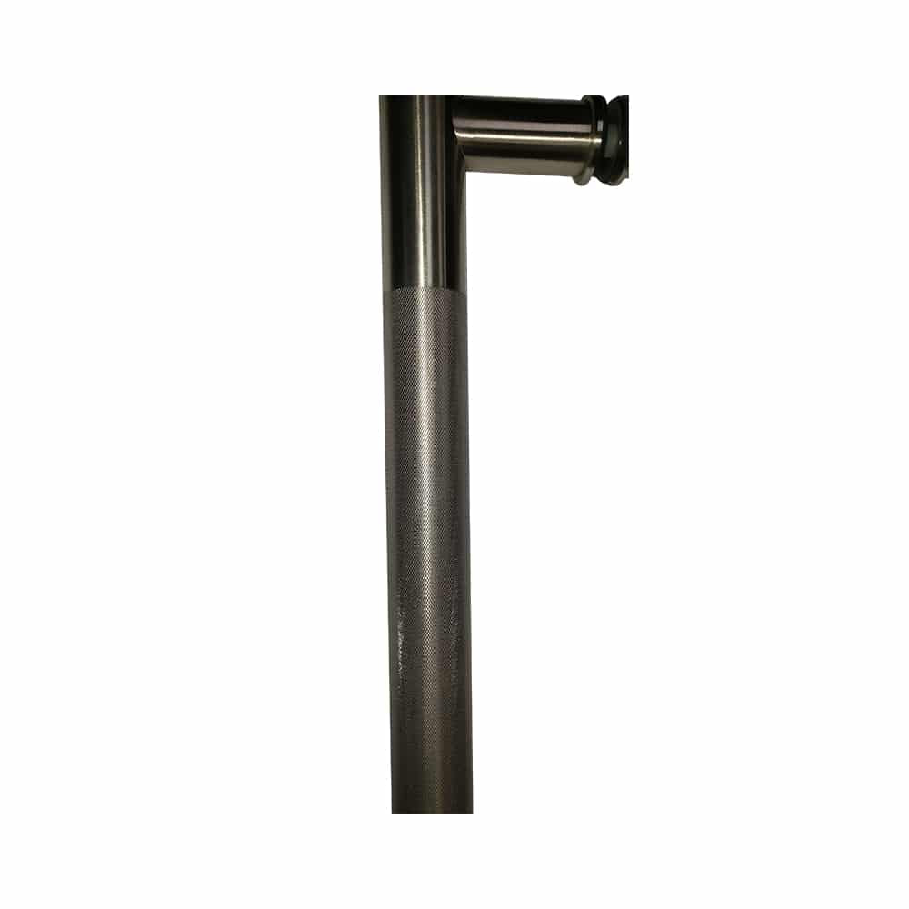 Poignée de porte ronde moletée type « H » - 48 po, satinée