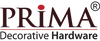 Logo for PRiMA Decorative Hardware, featuring the brand name in large, bold maroon letters with a red dot over the i. Below, Decorative Hardware is written in smaller, dark gray font.
