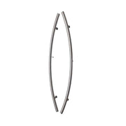 Poignée de porte ronde demi-lune type « H » - 48 po, satinée