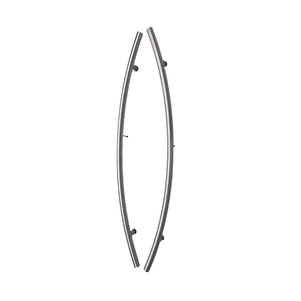 Poignée de porte ronde demi-lune type « H » - 60 po satinée