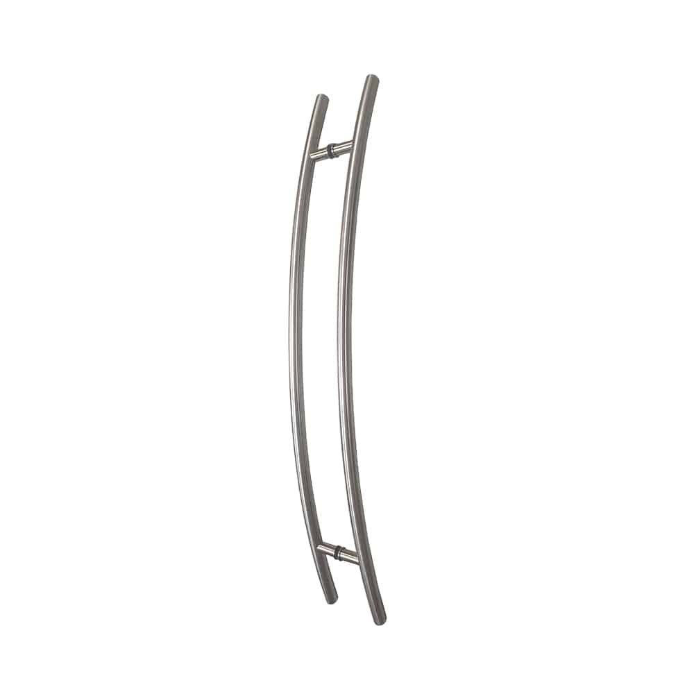 Poignée de porte ronde demi-lune type « H » - 60 po satinée
